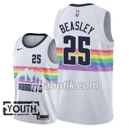NBA Børn Trøje Denver Nuggets Malik Beasley 25 2018-19 Nike City Edition Hvid Swingman
